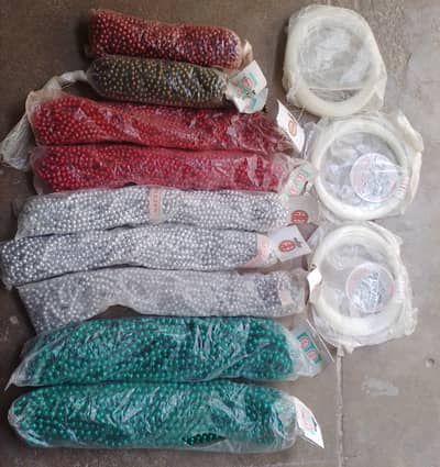 Decorative Pearls and Beads Strands with Nylon Thread Rolls