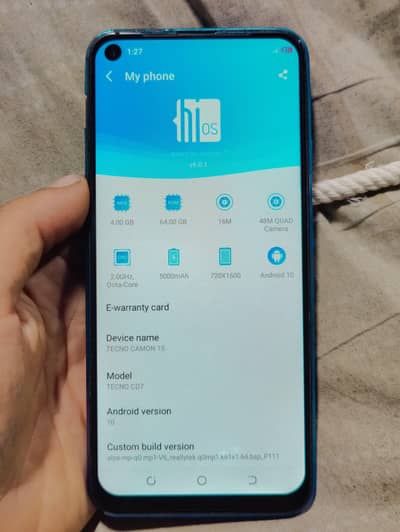 techno camon 15 with box
