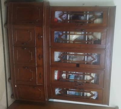 100% wood showcase almari