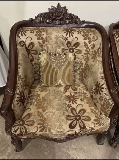 5 Seater Sofa Set and 3 Mirror Tables