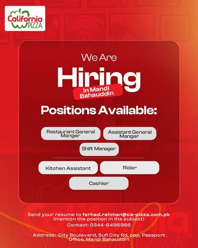 Managers Required || Kitchen Assitant || Rider || Cashier (Jobs)