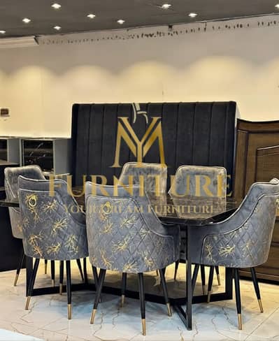 6 Seater Dinning Set - Dinning Table - Wooden Glass Top - Manufacture