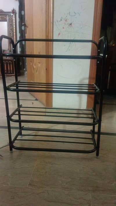 4 Layer Black Shoe Rack Stand Stainless Steel (home delivery available