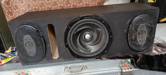 sub woofer +speaker + amp 4 channel with basstube
