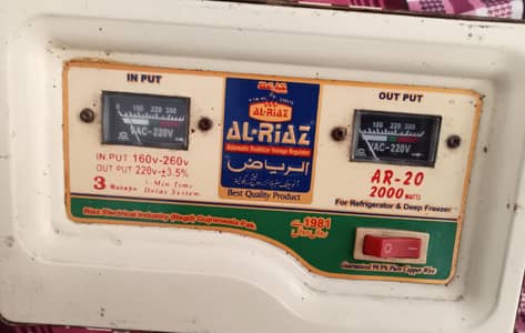 All Riaz Automatic Stabilizer. . . good working. . . home fridge