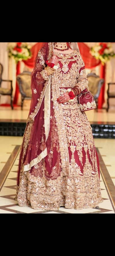 Maroon Bridal Lehnga