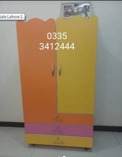 Wood Kids Wardrob closet - Kids Almari with Wheels