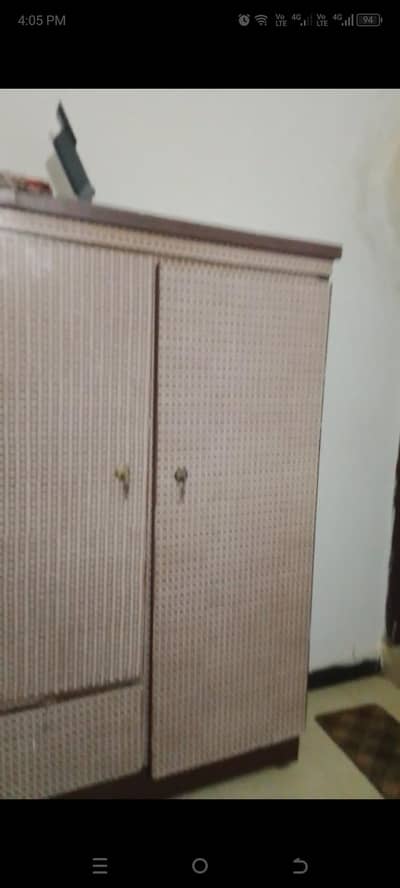 bed set with dressing and cupboard