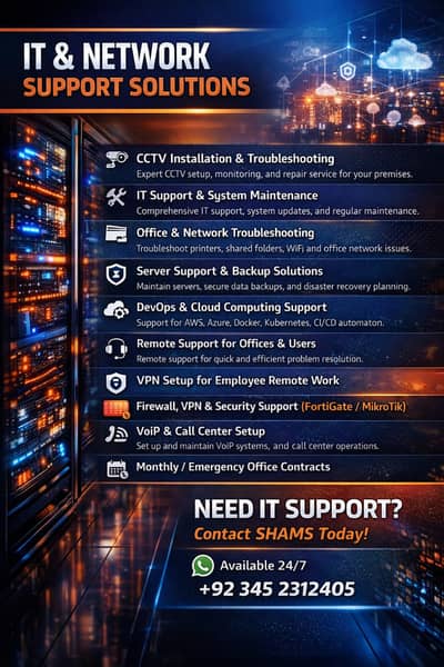 Reliable IT & Network Maintenance – Remote & On-site Support