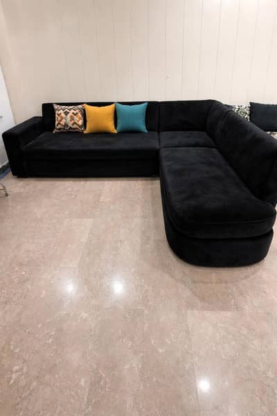 slightly used corner l shape sofa
