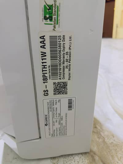 1.5 Ton GREE Ac for sale Just one season use. 9 years warranty