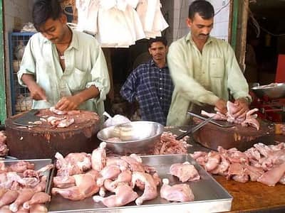 chicken ki shop p larka chayiy full trande meat cutting