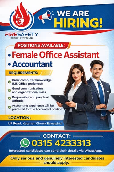 • Female Office Assistant • Accountant Required | Jobs Urgent Hiring