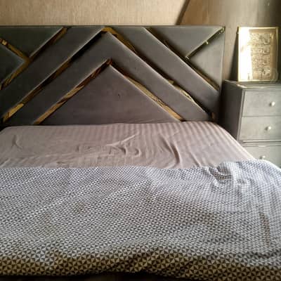 King Bed Set and Velvet Curtains