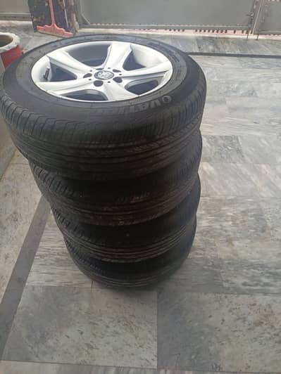 Brand new Rim + Tyres . Tyre Size 195/65/R15  100 pcd 5 Nut