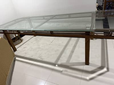 Glass Top Metal Base Center Table for Sale