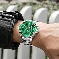 :  **“Modern Luxury Men’s Stainless steal watche ,green dial