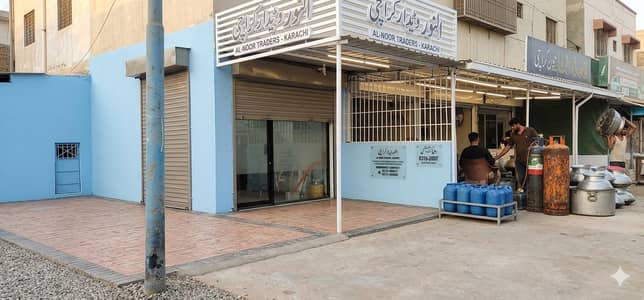 Shop For Sale With Attached Bath Corner Double Shutter 200 Feet Main Road Facing Extra Land Ideal Location