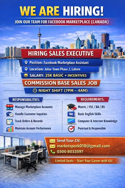  **Hiring Sales Executive – Facebook Marketplace (Canada)**