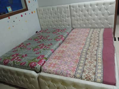 low profile king size bed and  2 single beds sale with mattress