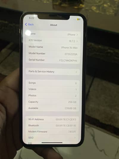 Iphone XSmax 256 gb dual sim approved