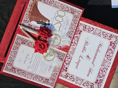 Customized Nikkah booklet, pen, and more