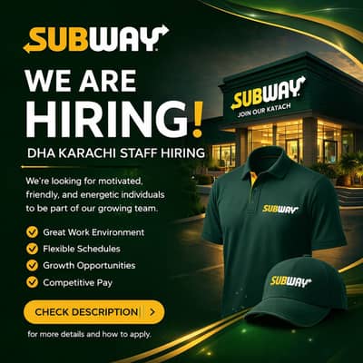 Subway DHA Karachi Jobs | Experienced Staff Required/ 03174444000