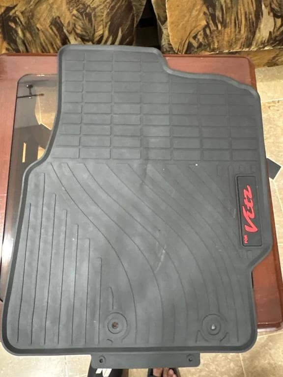 3Pcs Toyota Vitz PVC Original Fitting Car floor mats " Black Colour Premium Quality Easy To install