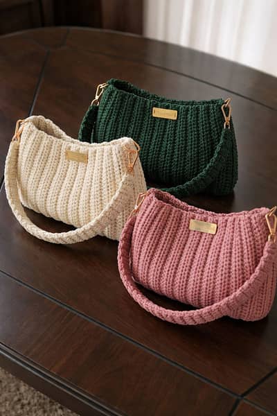 Hand-Knitted Crochet Bags