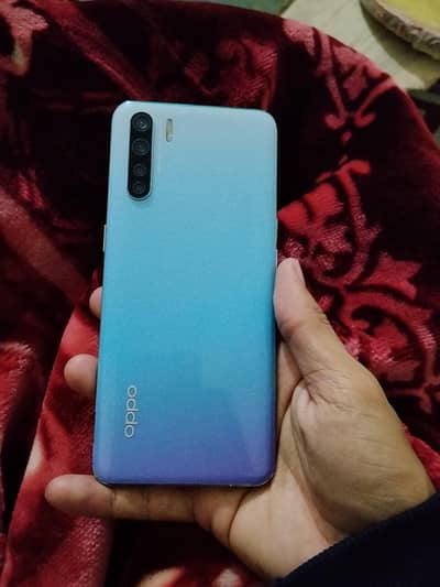 sky blue colour soft used oppo F15 screen Finger lock