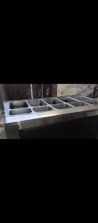 Steel Food, Gravy, Salads, ice cream display counter