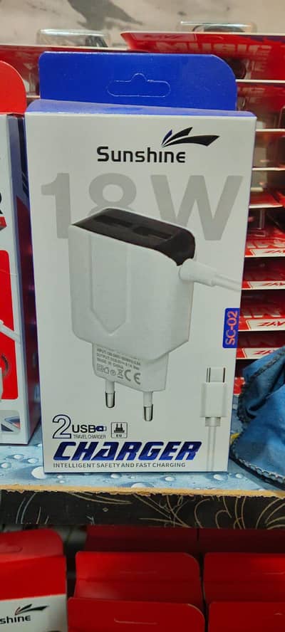 Sunshine Charger Rs 250 Wholesale | Fast Charging | 24+1 FREE Offer