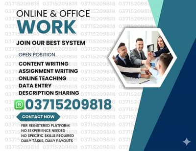 Online Jobs, Assignment Writing, Data Entry, Typing job, Part Time Job