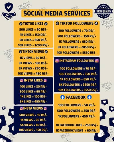 Tiktok  likes followers views