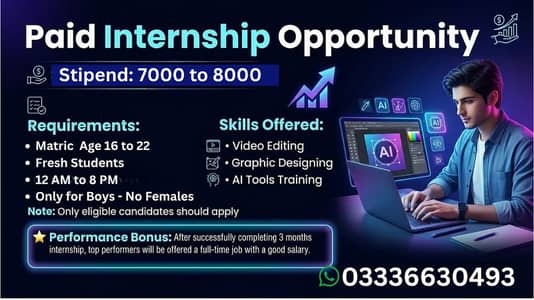 Paid Internship - Graphic and Video Editor