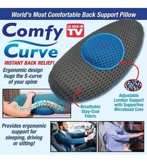 Comfy Curve Back Support Pillow Body Memory Foam Pillow For Sleeping Sitting Driving To Relieve Lower Back Pain
