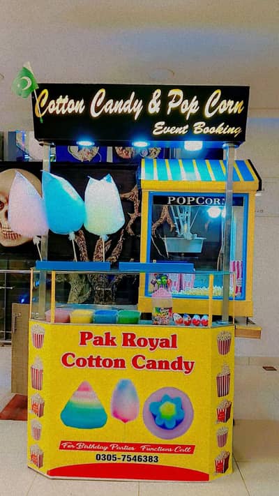 cotton candy stall nd Popcorn electric machine