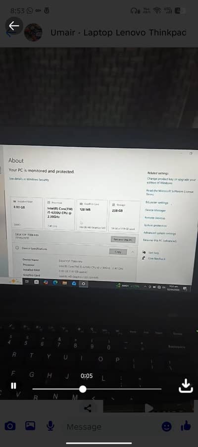 lenovo core I 5 6th gen all okay battery excellent genius Bluetooth mo