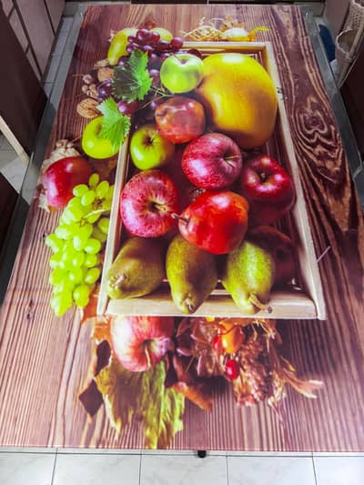 6 Seater DiningTable Set - Glass Top with Chairs - Excellent Condition