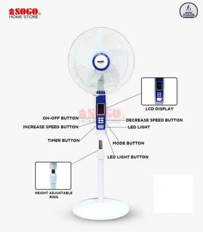 SOGO AC/DC Plus Recharge Fan