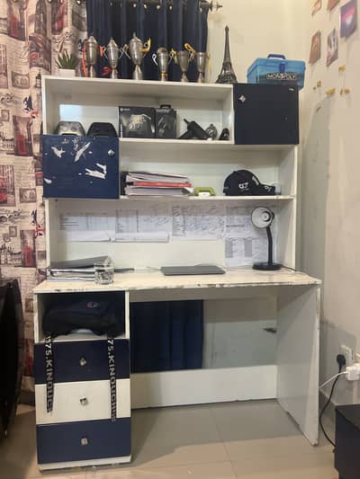 Single bed with study table price negotiable