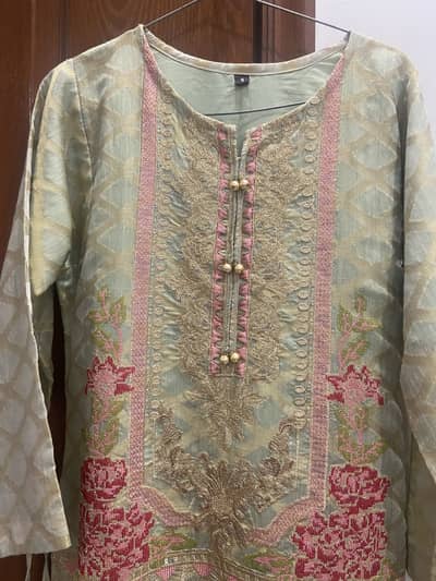 Cotton jaquard light pista long shirt