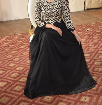 Embroidered Net Long Maxi