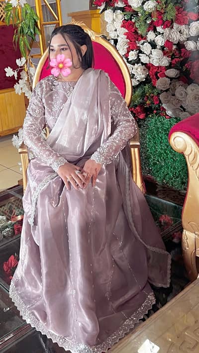 Tea pink lehenga /saree in silk fabric