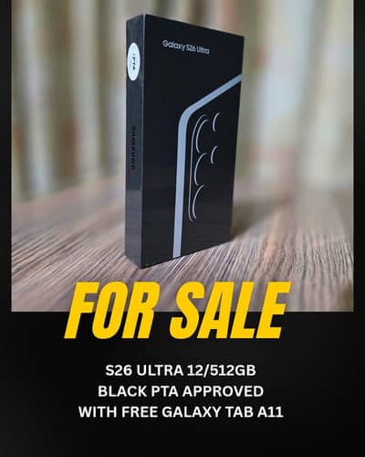 Samsung Galaxy S26 Ultra 12GB/512GB – Black | PTA Approved
