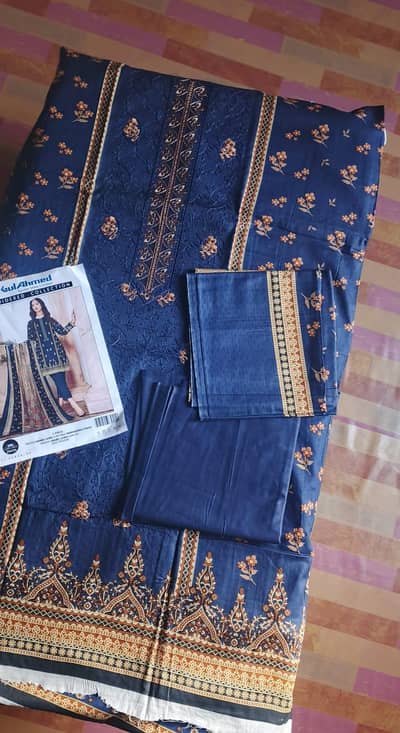 3 pcs unstiched suite embrodery and printed
