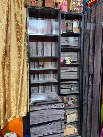 Wooden Cabinet with Shelves & Drawers – 2 Available