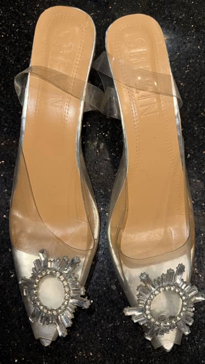 Silver  transparent heel