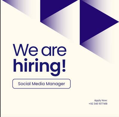 We Are Hiring – social media manager  part time