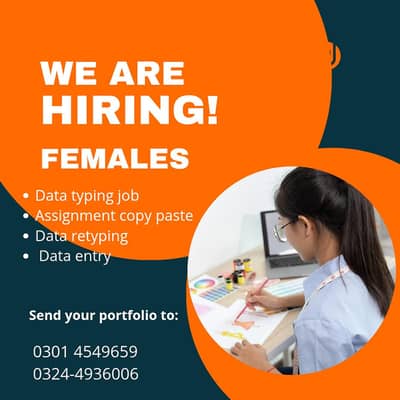 females hiring for data entry job